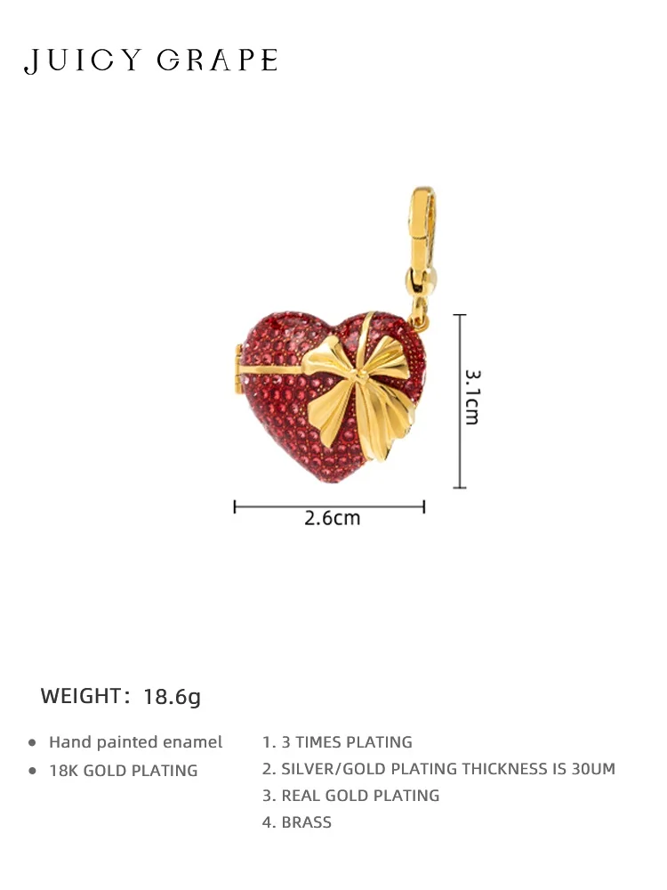 Красное сердце с бантом бриллиантовое ювелирное изделие подарок сочный виноград