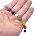 7 Чакр Красочные Бусины Длинное висячее ожерелье Йога балансировка камень ювелирные изделия подарок
