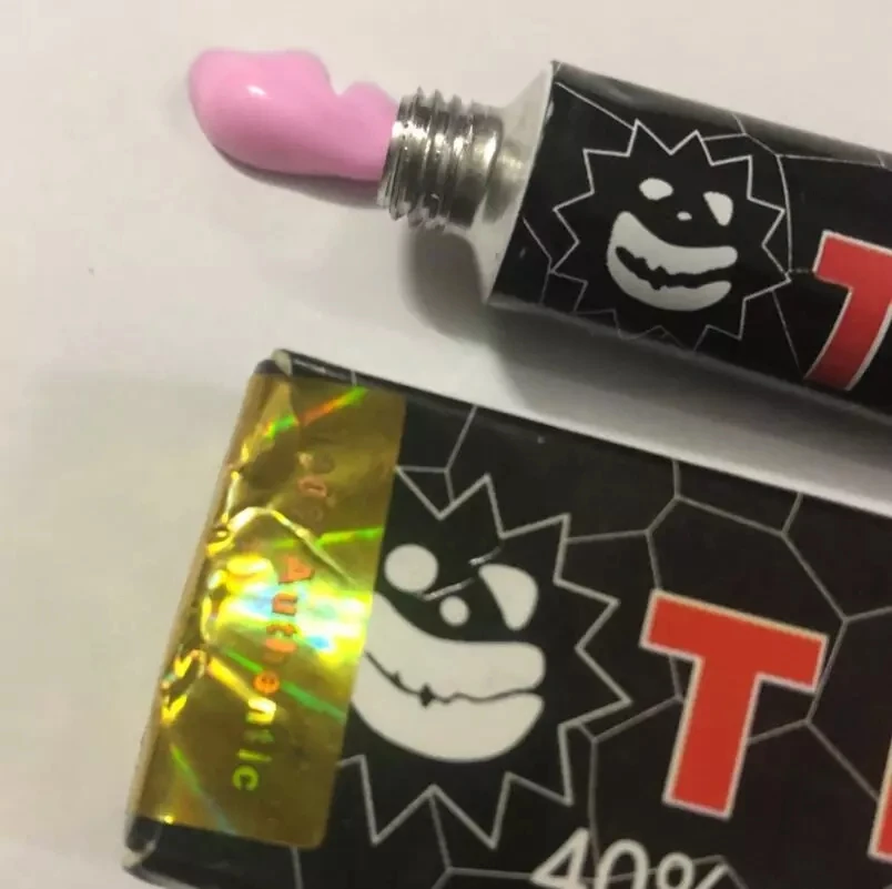 

40% tktx Pink cream Assistance Piercing Painless Permanent makeup Body Eyebrow Eyeliner Lips Pain Reliever 10g