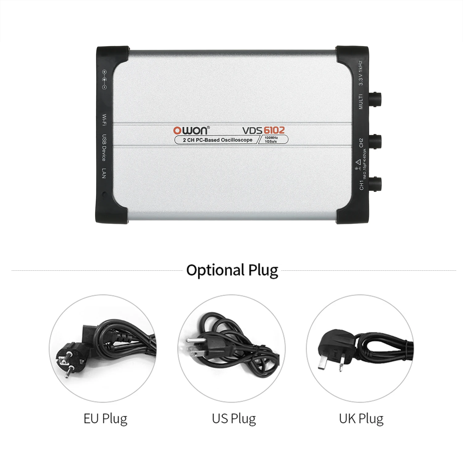 

Owon VDS6102 USB ПК Виртуальный осциллограф 2-канальный 1 Гвыб/с 8 бит портативный ADC Type-C цифровой USB осциллограф ПК Скоп