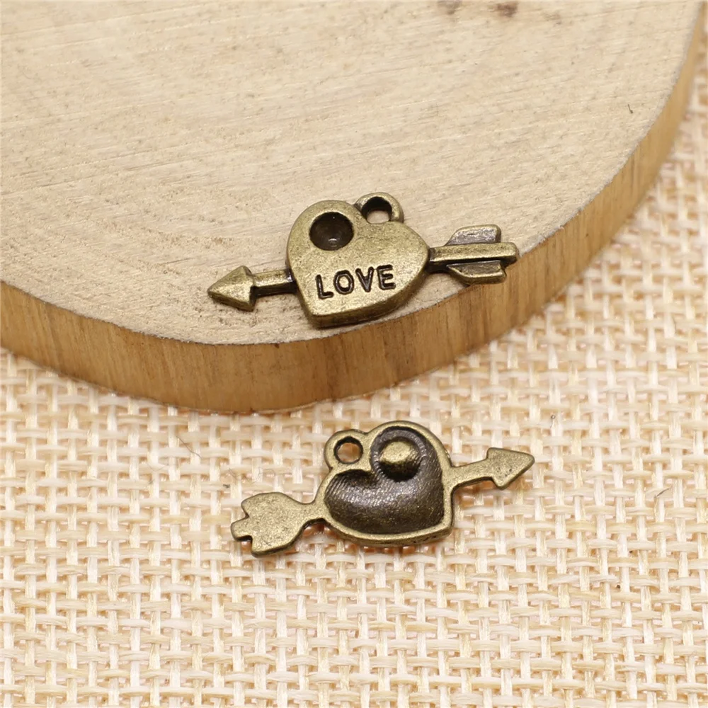 

Бесплатная доставка 108 шт 20x9 мм античная бронза любовь лук и стрела Подвески diy ретро ювелирные изделия подходят серьги, брелок для волос