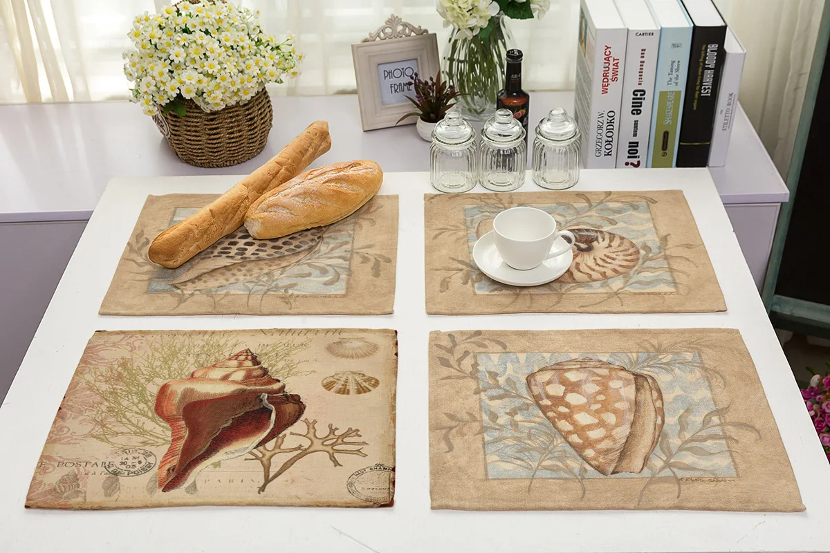 Морская подстилка с улиткой и морскими звездами кухонная коврики для обеденного