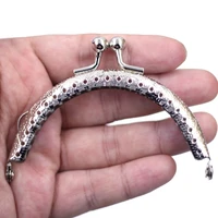 30pcs 8 5cm silver tone arch embossed purse frames kiss clasps clutch buckle handbag handle luggage bag hardware accessories