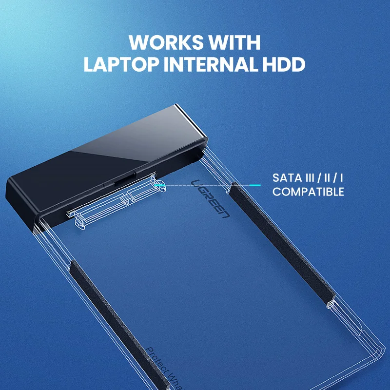 HDD корпус Ugreen для жесткого диска с переходником 2 5 SATA к USB 3 0 коробка SSD типа C 1 HD