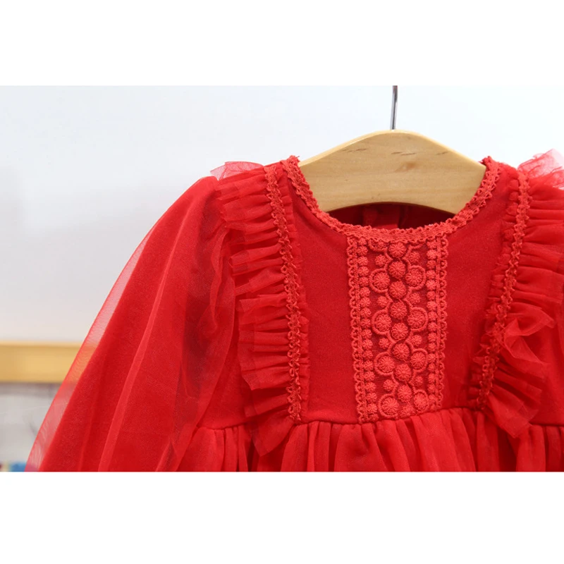 

Baby Party Dress 2019 Spring Autumn Long Sleeve Embroidery Lace Newborn Baby Girls Dress Lace Tutu Kids Party birthday LZ002