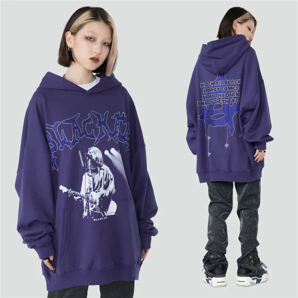 

Diamante Hoodies for Men Women Sweatshirt Diamonds Print Streetwear Hip Hop Oversized Harajuku Pullover Hoodie Cotton Clothing