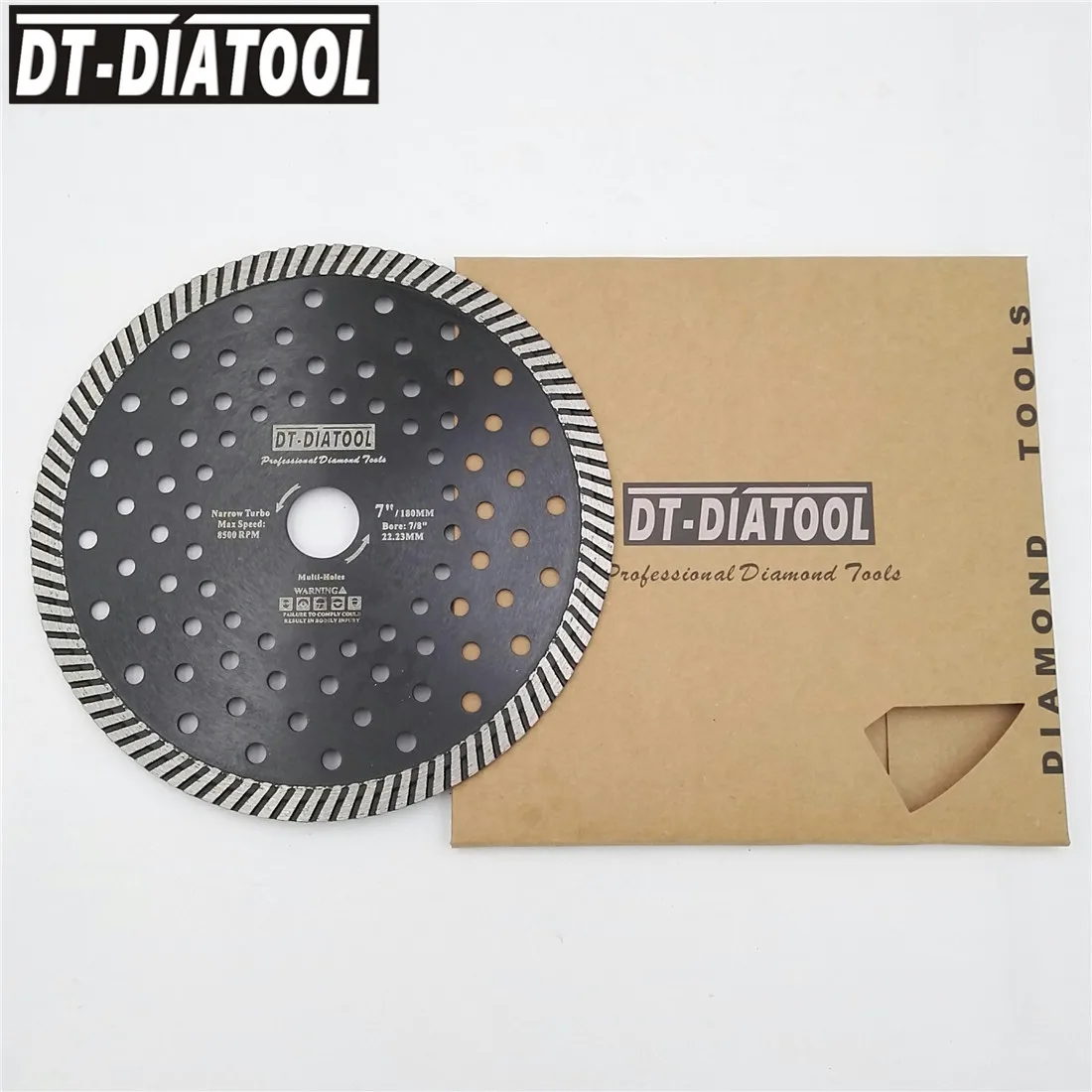 

DT-DIATOOL 2pcs Dia 180mm/7inch Diamond Hot Pressed Narrow Diamond Turbo Blades Cutting Disc For Granite Marble Saw Blades
