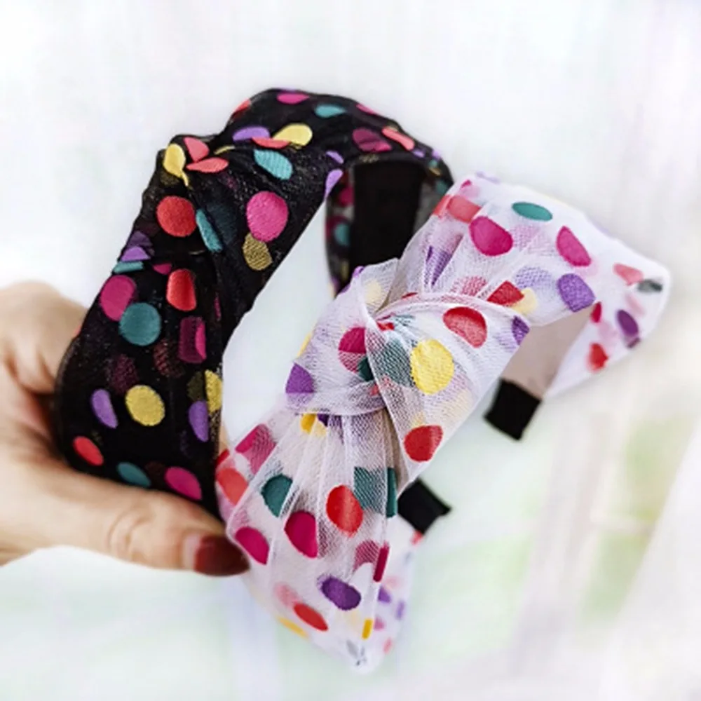 Polka Dot Fabric Hair Ring New Fashion Ornaments Colorful Circle Rope Women And Girls Scrunchies For Vacation |