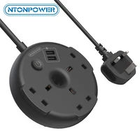 ntonpower travel usb power strip extension lead wall mountable uk plug with 1 5 meter extension cable for home office