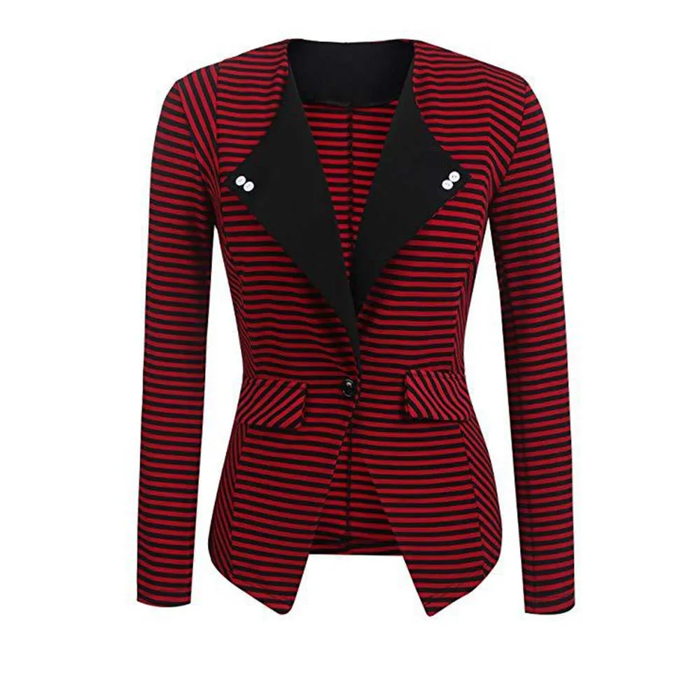 Женский блейзер на одной пуговице SAGACE полосатый с длинным рукавом женский костюм