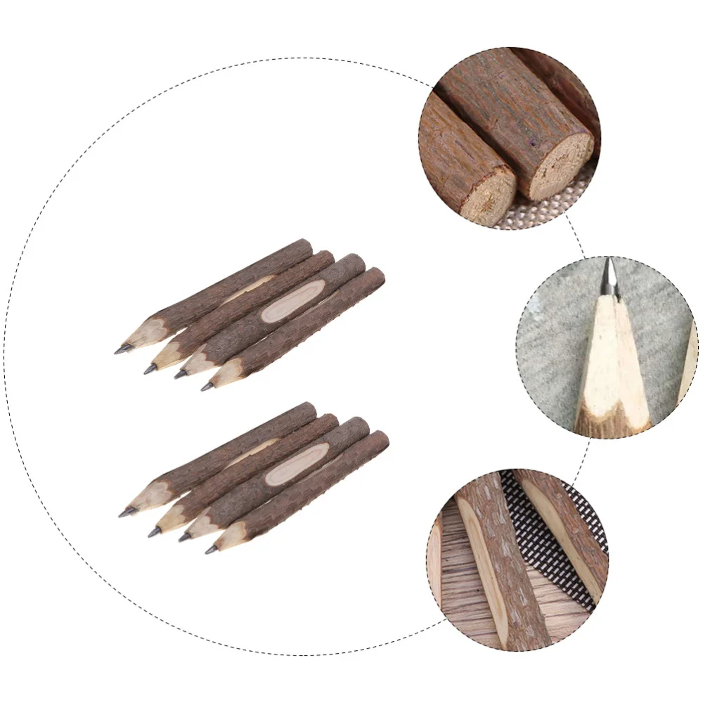 

8pcs Nature Tree Branch Pencils Creative Bark Pens Wooden Pencils for Art Sketch