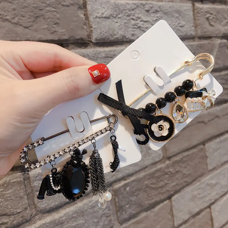 Классический дизайн броши на булавке кристалл бант цветок жемчуг Камелия 5