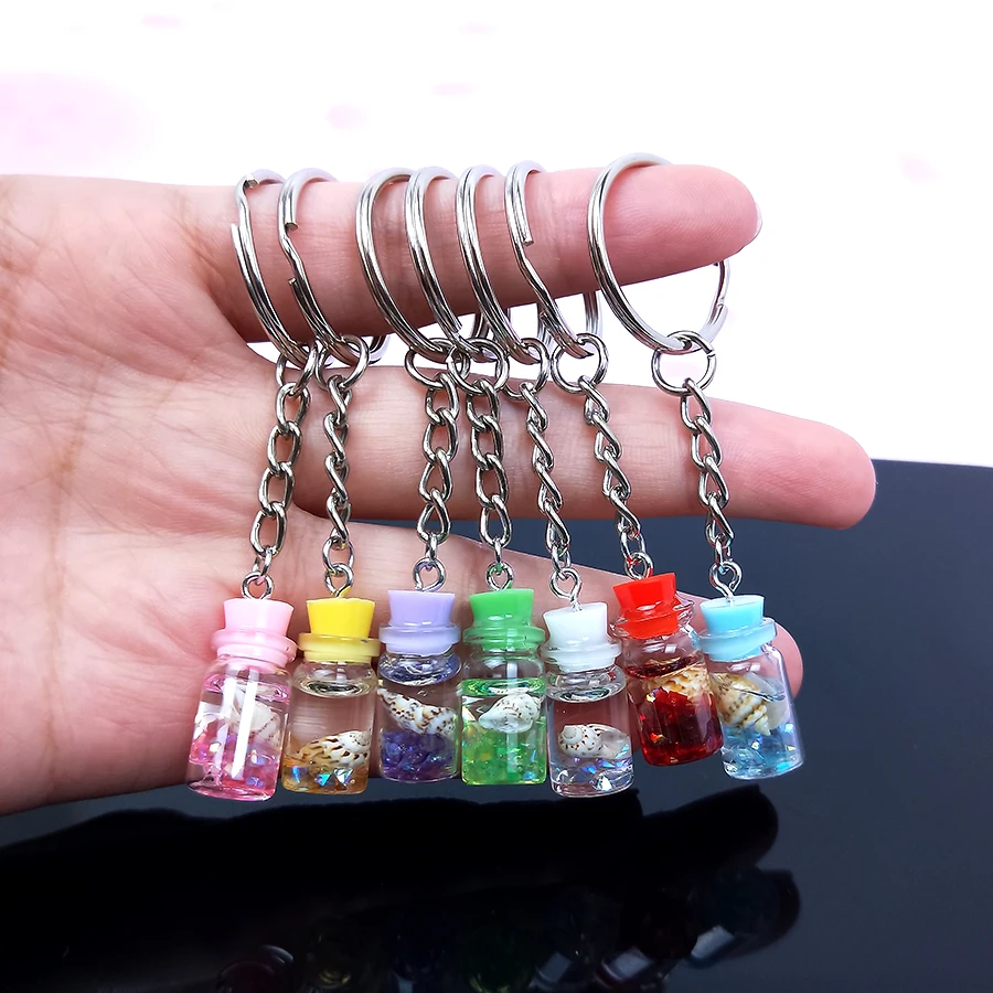 Милый брелок для ключей с блестками из акрила девушки Автомобильный ключ женская