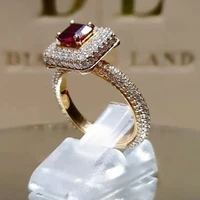 women ring cubic natural crystal inlay shine rings wedding engagement bands anniversary party gift jewelry