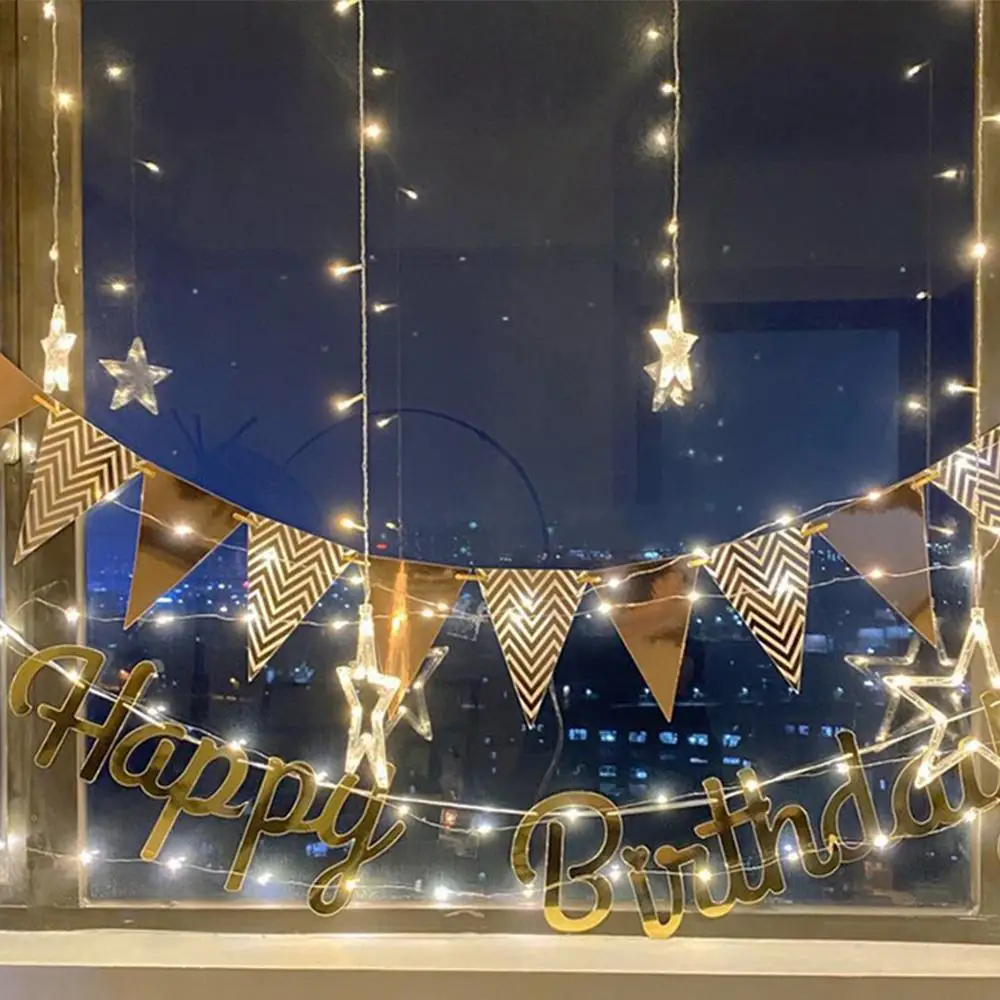 Скандинавские вечерние баннеры с днем рождения треугольные волнистые для детей