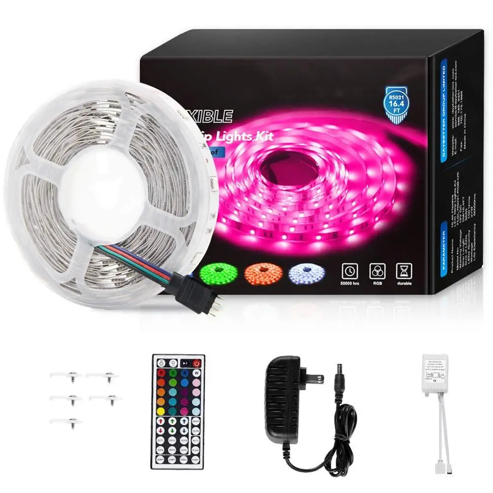 Светодиодный светодиодные полосы света 16.4ft 5 м гибкая Цвет RGB светодиодный свет