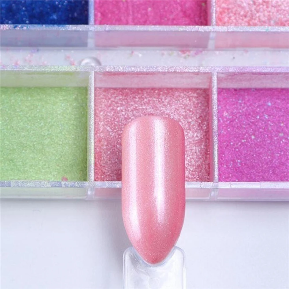 Лидер продаж супертонкая блестящая пудра для ногтей 12 шт./корт мерцающий пигмент