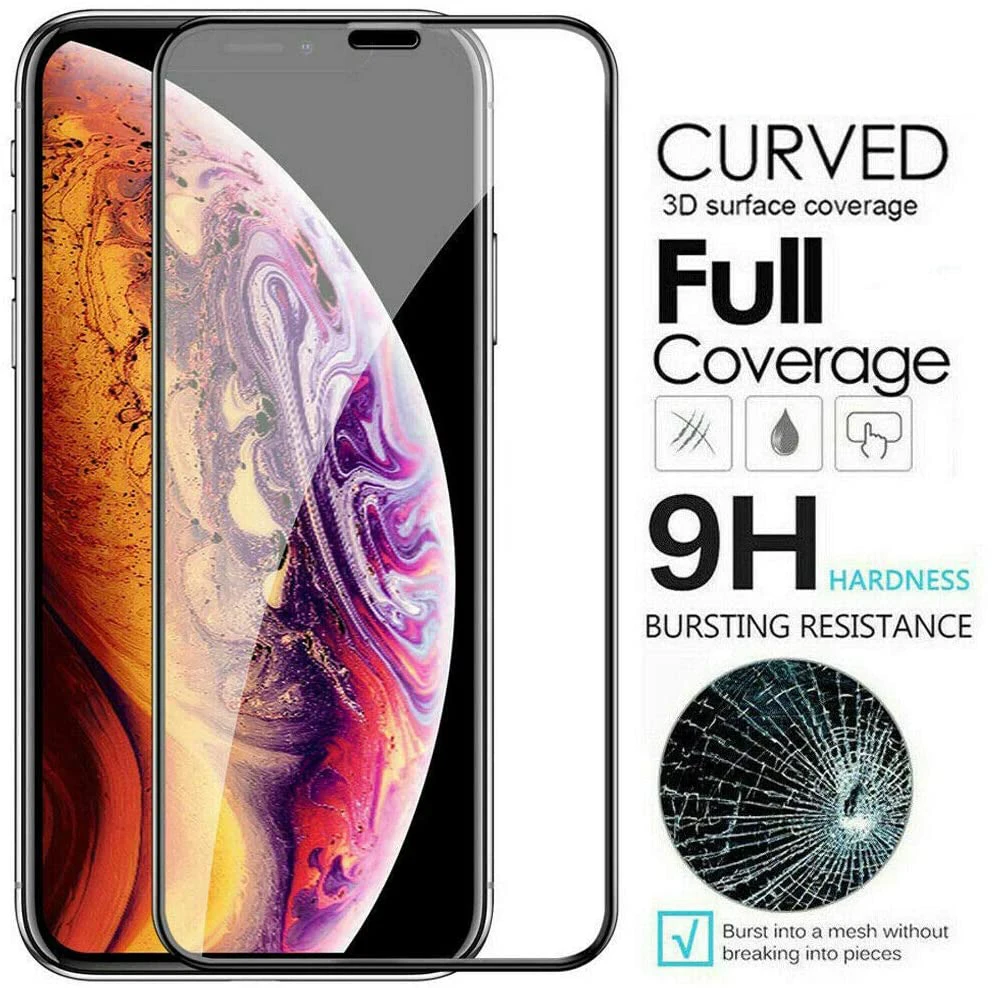 10 шт. закаленное стекло полное покрытие защита экрана для iPhone 12 Mini 11 Pro Max XS XR X 8 7 6