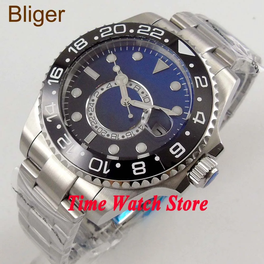 Мужские светящиеся часы с керамическим циферблатом и автоматическим