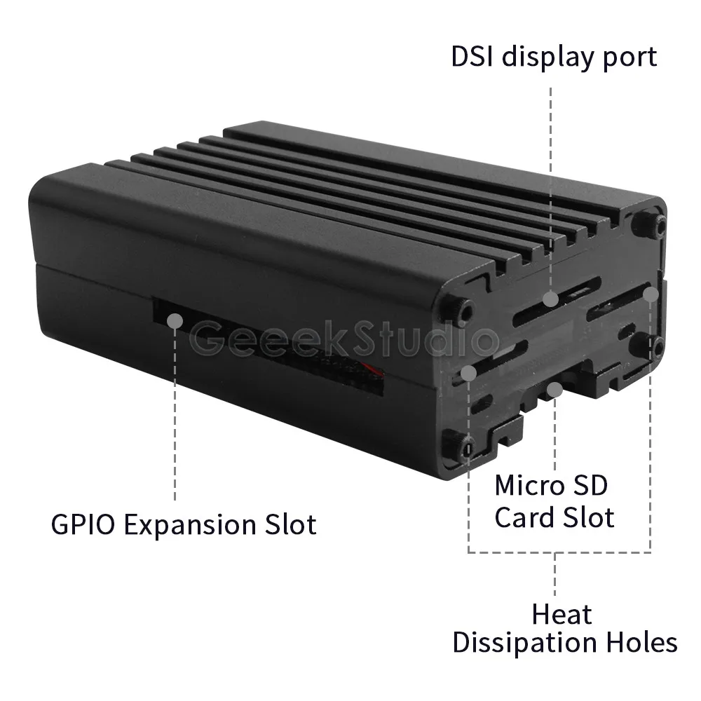 Черный чехол из алюминиевого сплава с ЧПУ кожух корпуса для Raspberry Pi 4 охлаждающий