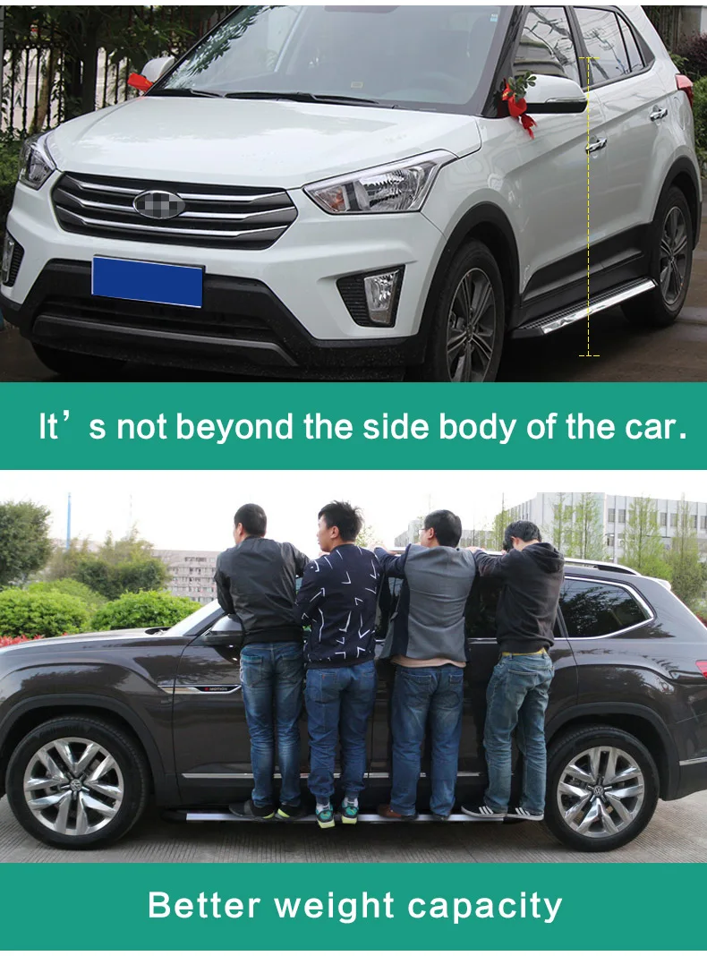 Боковой шаг Беговая доска боковой бар для HYUNDAI IX35 к IX25 SANTAFE TUCSON GRAND SANTAFE, высокое качество, сверхмощный