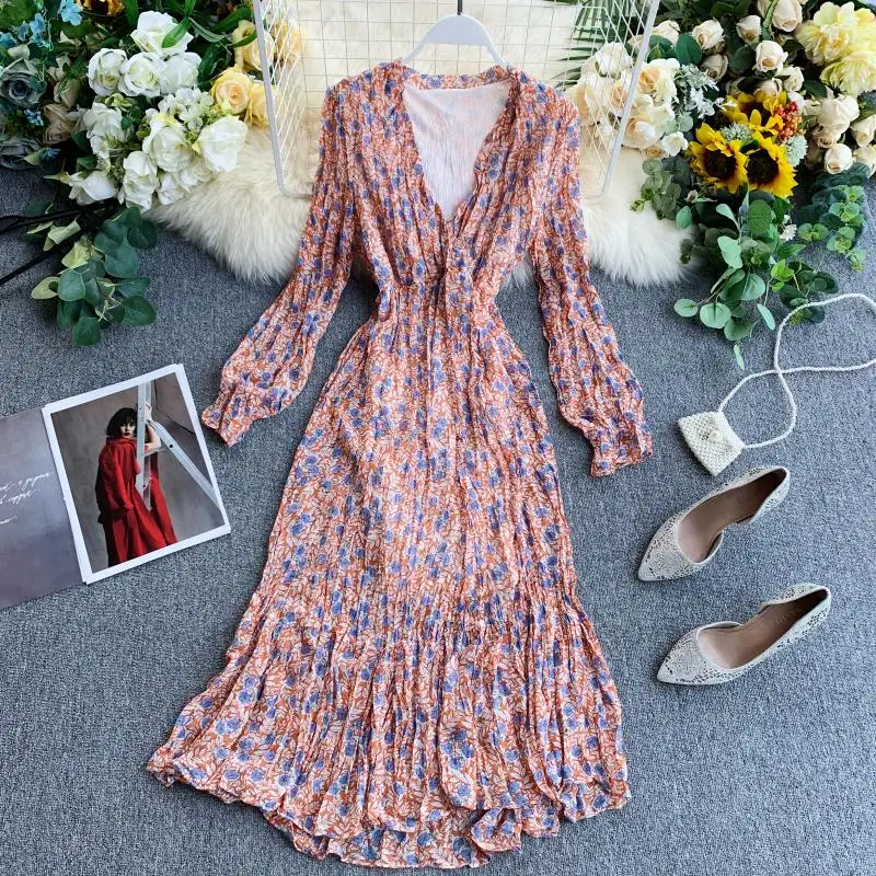 Женское длинное платье-макси повседневное шифоновое платье выше колена с