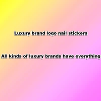 1pcs 2020 new decorative nail stickers luxury brand logo nail stickers self adhesive diy decals aluminum foil manicure stickers