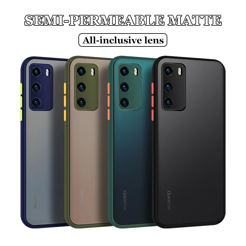 Матовый полупрозрачный бампер для телефона Huawei Mate 30 Pro P40 P30 Nova 7 SE Honor X10 Роскошные