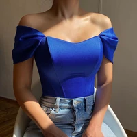 zoctuo solid women satin off shoulder corset crop top patchwork skinny sexy streetwear party elegant club festival 2021 clothes