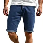 Мужские шорты короткие джинсы сплошной Цвет колено Длина летняя классическая посадка на талии свободные шорты для вечерние карманы джинсовые шорты, джинсовые шорты, модный тренд