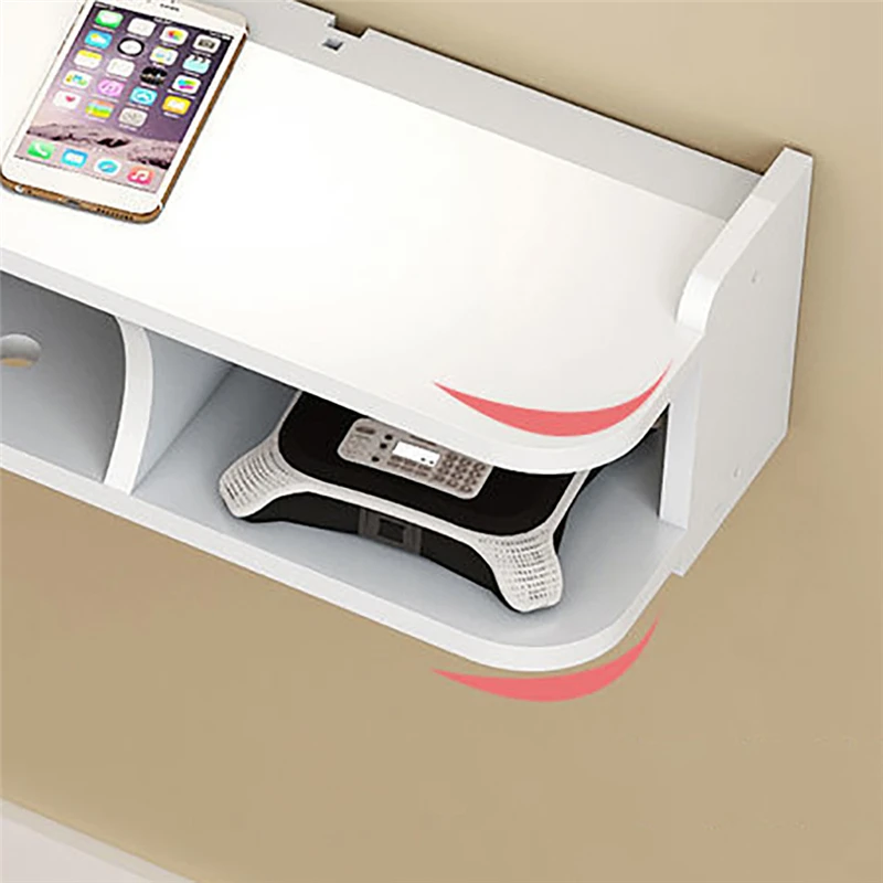 50 см/30 см WIFI роутер ТВ коробка полка органайзер гостиная настенный 2 слоя ящик