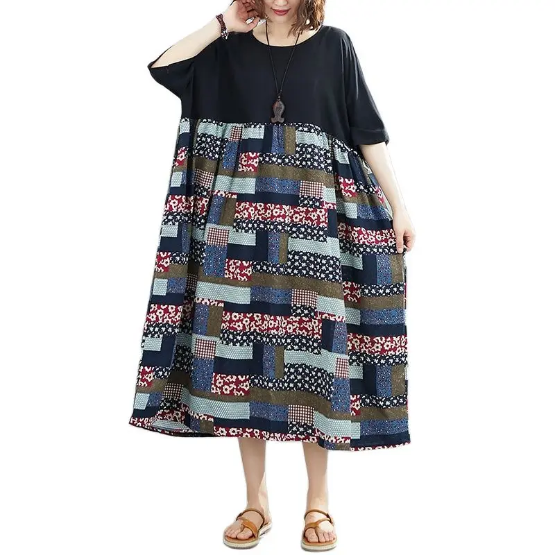 

Женское летнее Хлопковое платье ARCSINX Mori Girl, Повседневное платье большого размера d, 4XL, 5XL, 6XL в стиле бохо, 7XL