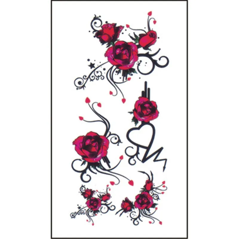 

5PCS/lot Temporary Tattoo Sticker Rose Face Boday Stickers Waterproof Environmental Protection Stage Props Art Makeup Stickers