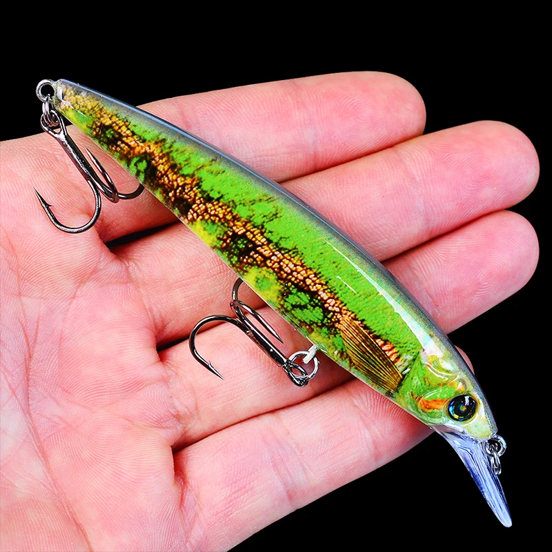 Sunlure Floating Minnow 1pc Painting Fishing Lure 4.45&quot-11.3cm/14g-0.49oz Hard Bait 6 color Tackle 4# Treble Hook | Спорт и