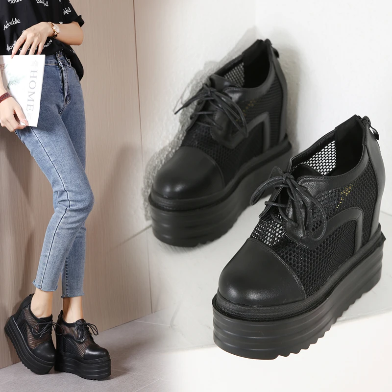 Женские туфли-лодочки на резиновой подошве черные кожаные туфли высоком каблуке