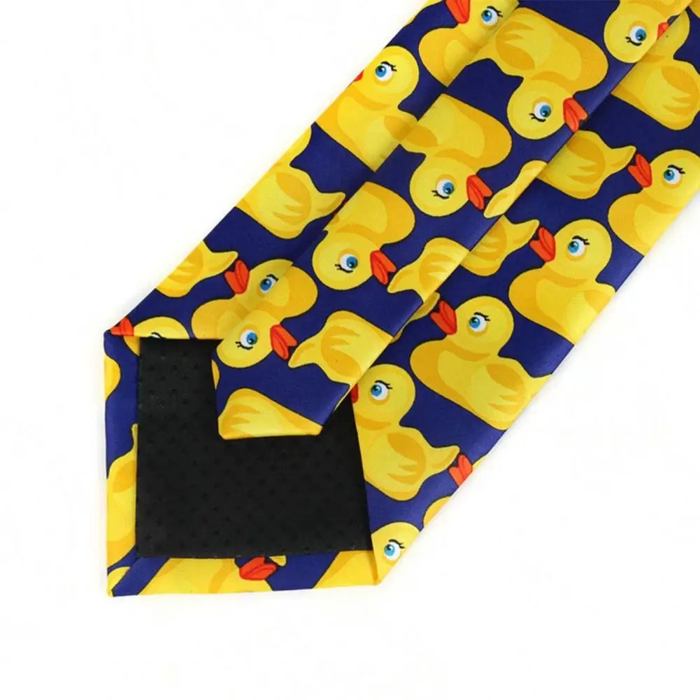 

1pc Lovely Yellow Duck Pattern Ties Funny Neck Tie for Women Men Cosplay Customes Necktie corbatas para hombre 140cm x 8cm