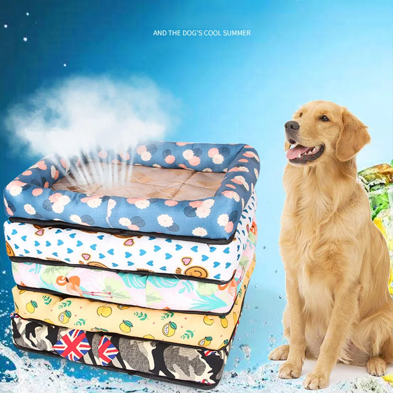 Мягкий коврик для собак кошек ледяной шелк подкладочная кровать многоразовые