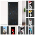 3D двери Стикеры двери Обёрточная бумага стены Стикеры росписи обои самоклеящиеся ПВХ, съемный, водонепроницаемый двери наклейка домашний декор дропшиппинг
