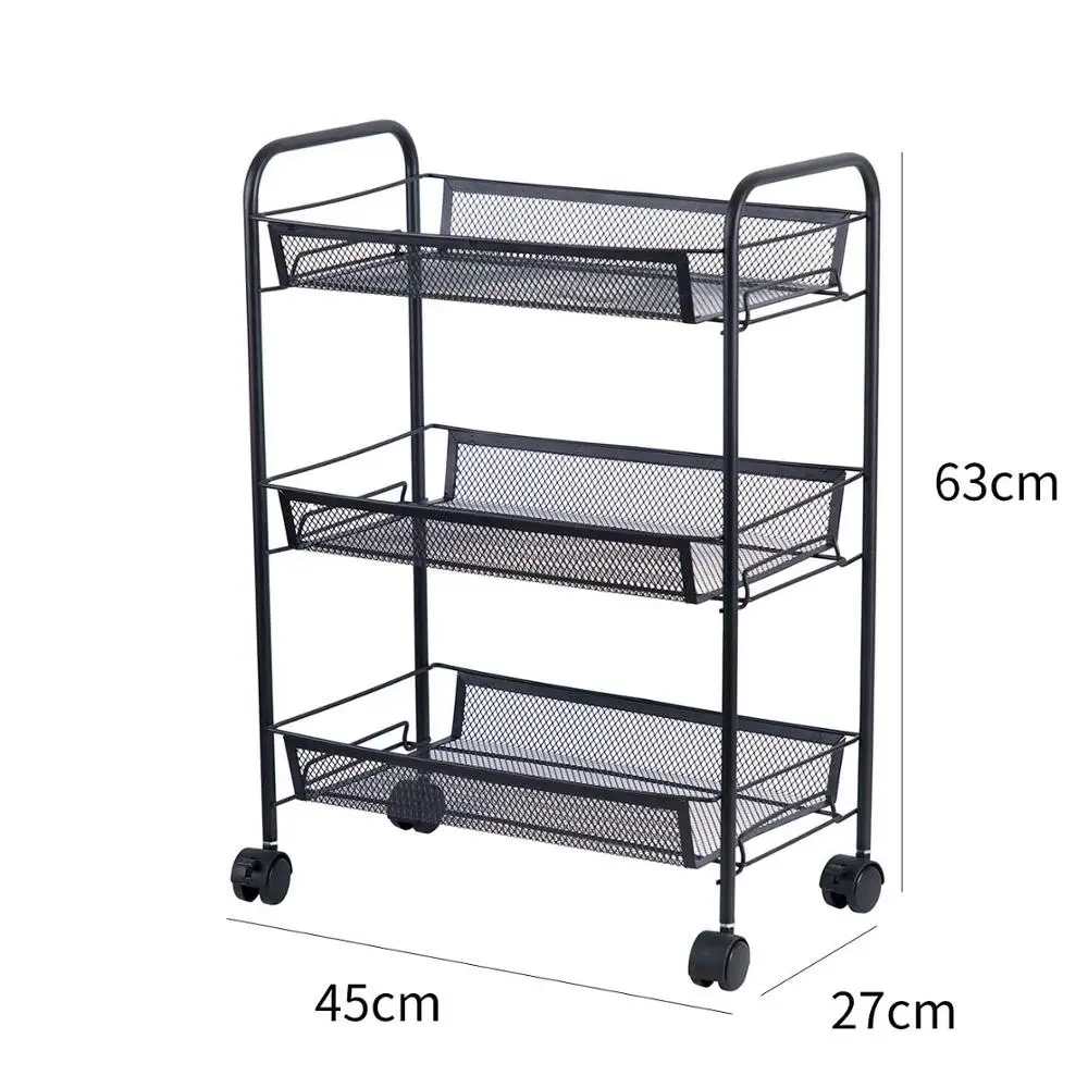 Съемная полка из кованого железа кухонная Многоуровневая тележка напольная для
