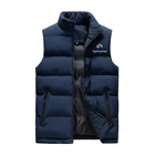 Осенне-зимняя мужская куртка, утепленный однотонный хлопковый жилет, утепленный пуховик без рукавов