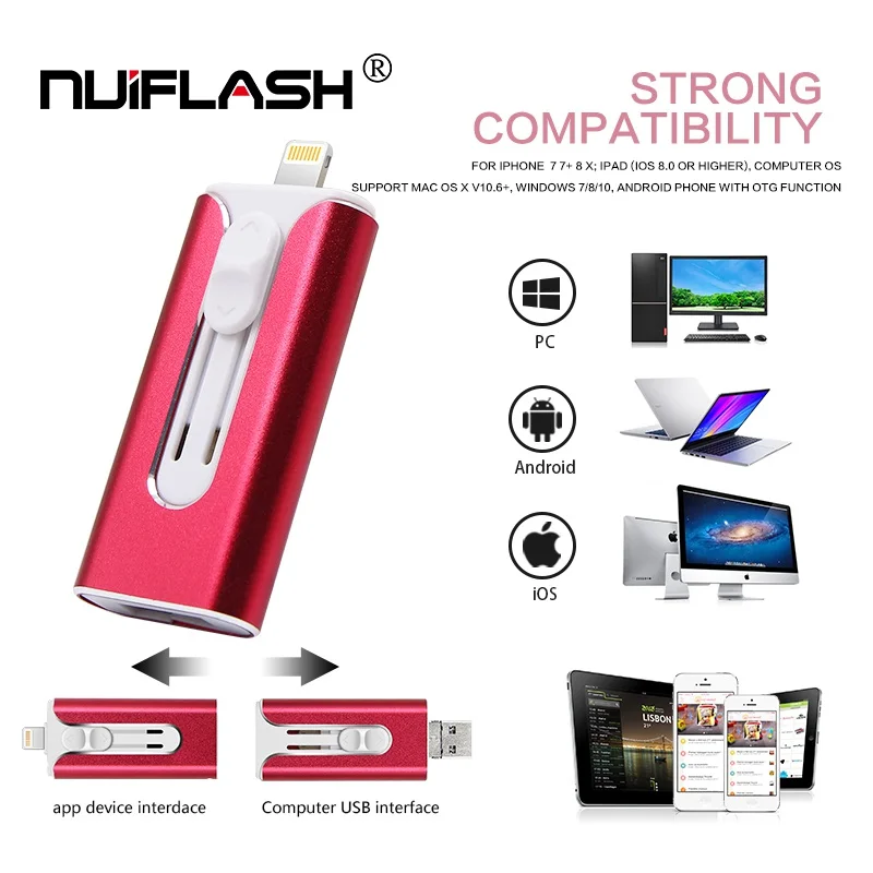 USB флеш-накопитель USB флэш-накопитель для iPhone Xs Max X 8 7 6 iPad 8/16/32/64 ГБ/128 256 ГБ флеш-накопитель USB ключ MFi USB флеш-диск