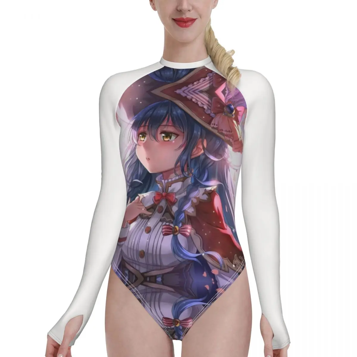 

Женский эластичный купальник Love Live, Раздельный купальник с длинным рукавом, для лета, 2019