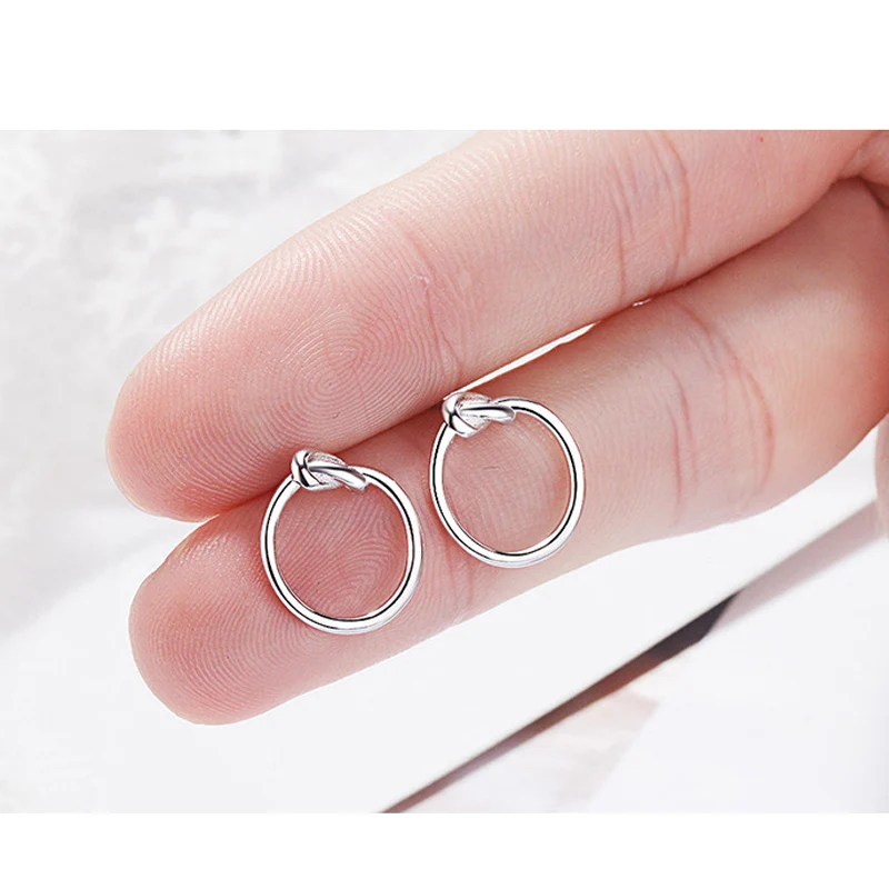 Корейские минималистичные Круглые Женские серьги-гвоздики | Украшения и