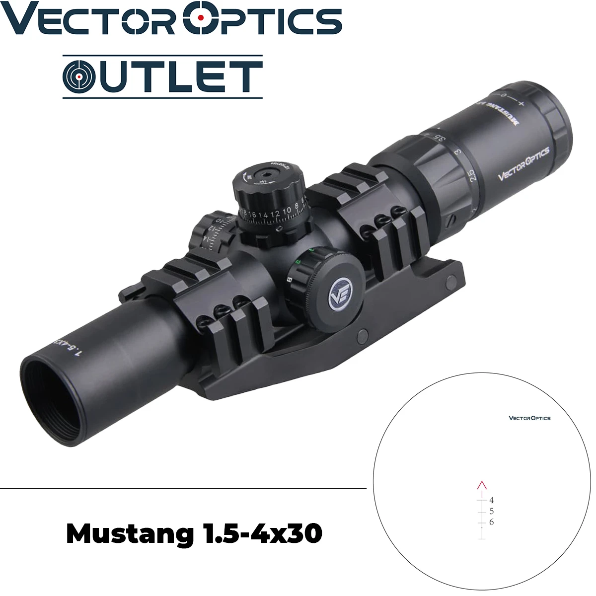 Vector Optics Mustang 1 5-4x30 прицел для стрельбы шеврон баллистическая сетка BDC винтовки