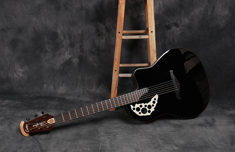 EASTUN round back solid wood ovation electric acoustic guitar with B-band T35 pickup |