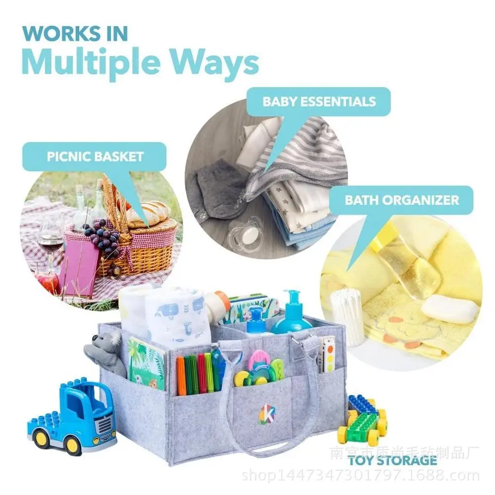 

Women Handbags Fashion Multi-pockets Organizer Felt Bag Multifunctional Travel Storage Baby Diaper Wet Mommy Bag