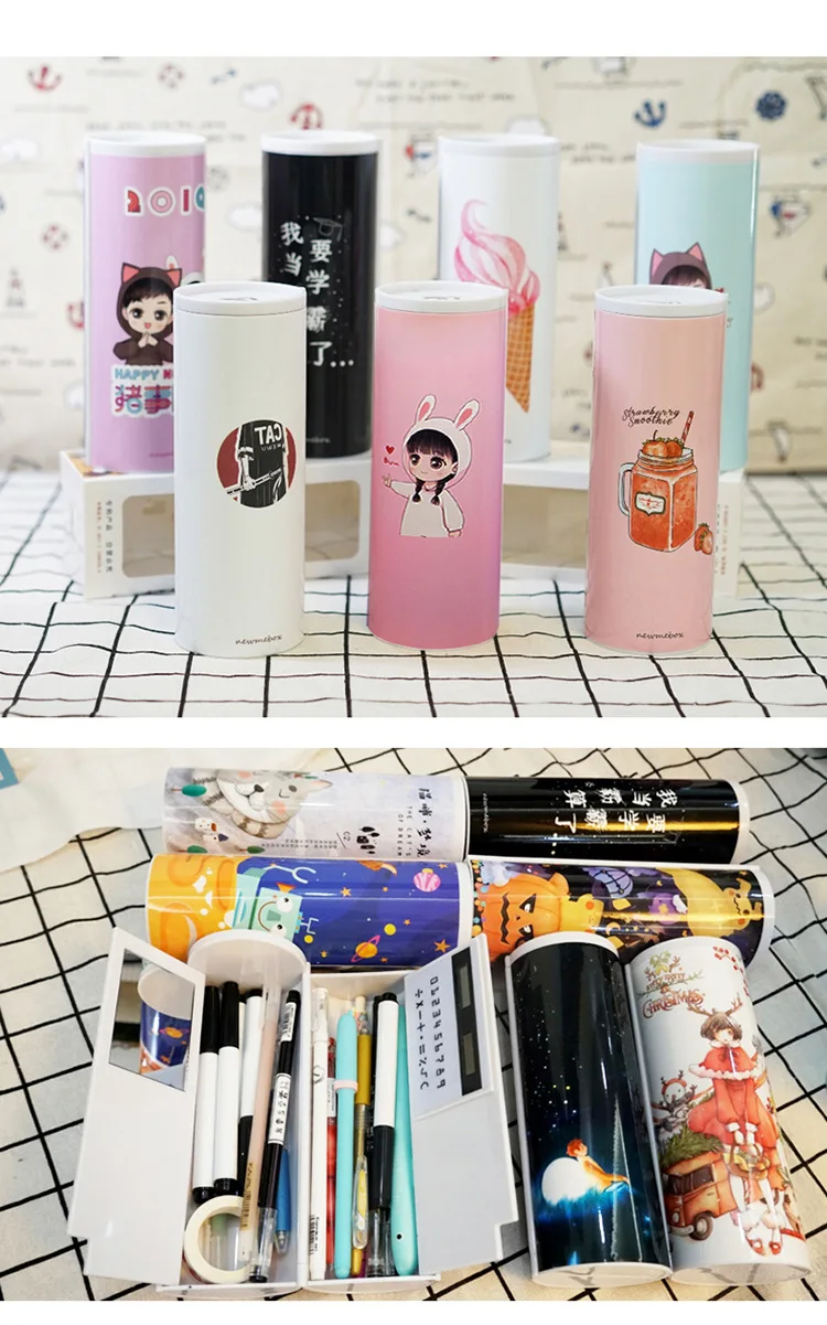 

Portable Pencil Bag Multifunctional box with Mirror Calculator Large Capacity Pencil Cases Boys Girls School Stationery OPC100