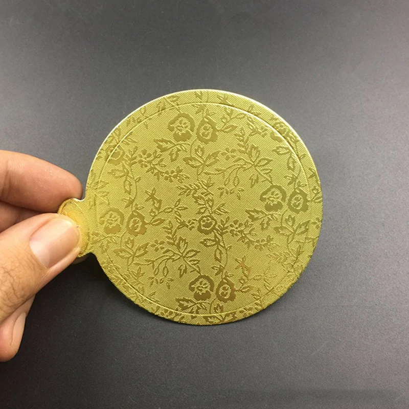 

20pcs Gold Paper Cupcake Dessert Displays Tray Wedding Birthday Cake Pastry Decorative Tools Round Mousse Cake Board 9cm