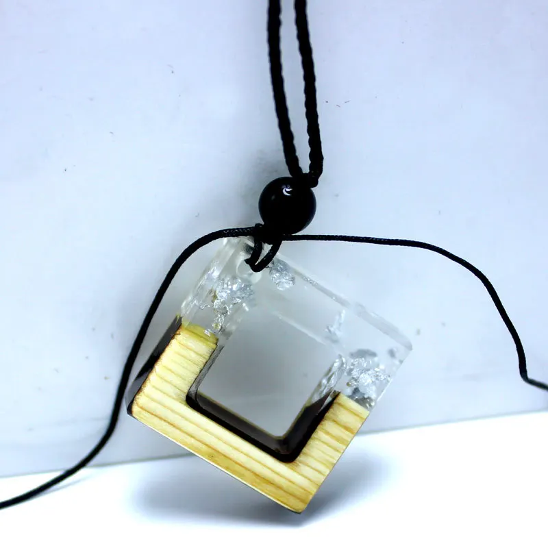 Ожерелье с кулоном из полимерного дерева ручной работы для мужчин и женщин