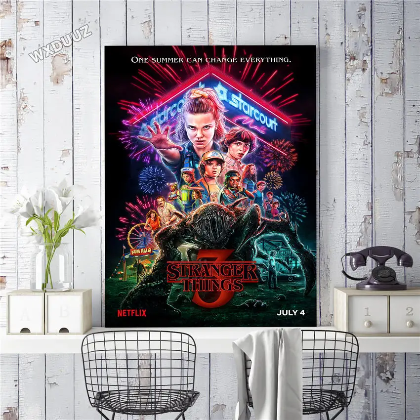 

Stranger Things Season 3 Screen Painting, TV Poster Kindergarten Home Decoration, Children's Room Painting, Poster m392